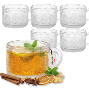 Zestaw filiżanek 450ml szklanki kubek do kawy Bergman 6 szt.