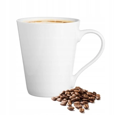 Ceramiczny Kubek Biały 280 ml do Kawy Herbaty 6 szt Komplet Zestaw