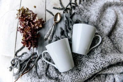 Ceramiczny Kubek Biały 280 ml do Kawy Herbaty 6 szt Komplet Zestaw