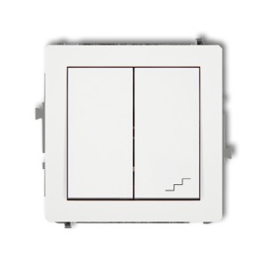 Mechanizm łącznika jednobiegunowego ze schodowym (osobne zasilanie) Karlik DECO biały DWP-10.2