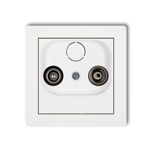 Mechanizm gniazda abonenckiego RTV końcowego w szeregu gniazd przelotowych 6dB Karlik DECO biały DG6K