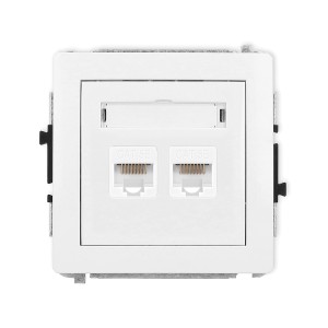 Mechanizm gniazda komputerowego podwójnego 2xRJ45, kat. 5e, 8-stykowy Karlik DECO biały DGK-2