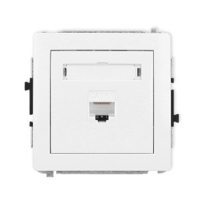 Mechanizm gniazda komputerowego pojedynczego 1xRJ45, kat. 6A, 8-stykowy Karlik DECO biały DGK-7