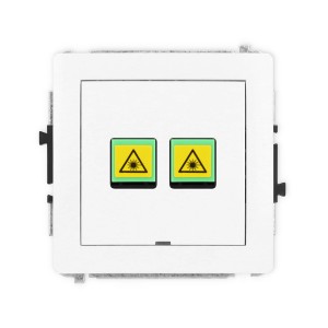 Mechanizm gniazda światłowodowego/optycznego podwójnego, bez pola opisowego Karlik DECO biały DGOPBO-2