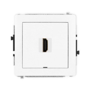 Mechanizm gniazda pojedynczego HDMI 2.0, 4K, bez pola opisowego Karlik DECO biały DHDMIBO-3