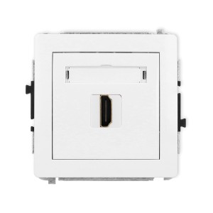 Mechanizm gniazda pojedynczego HDMI 2.1, 8K Karlik DECO biały DHDMI-5