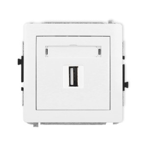 Mechanizm gniazda pojedynczego USB A-A 2.0 Karlik DECO biały DGUSB-1
