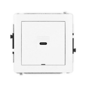 Mechanizm gniazda pojedynczego 1xUSB C-C, bez pola opisowego Karlik DECO biały DGUSBBO-7