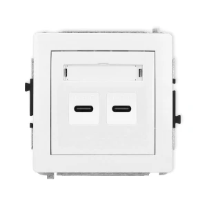 Mechanizm gniazda podwójnego 2xUSB C-C Karlik DECO biały DGUSB-8