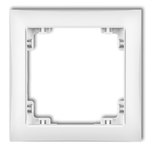 Ramka uniwersalna pojedyncza z tworzywa DECO Soft Karlik DECO biały DRSO-1
