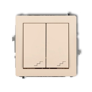Mechanizm łącznika podwójnego schodowego Karlik DECO beżowy 1DWP-33
