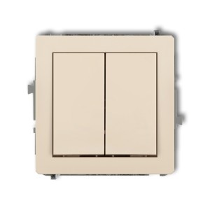 Mechanizm łącznika podwójnego schodowego (dwa klawisze bez piktogramów) Karlik DECO beżowy 1DWP-33.1