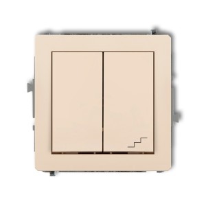 Mechanizm łącznika jednobiegunowego ze schodowym (wspólne zasilanie) Karlik DECO beżowy 1DWP-10.1