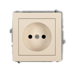 Mechanizm gniazda pojedynczego bez uziemienia 2P (przesłony torów prądowych) Karlik DECO beżowy 1DGP-1p