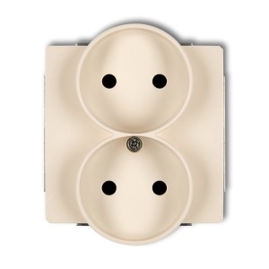 Mechanizm gniazda podwójnego do ramki bez uziemienia 2x2P (przesłony torów prądowych) Karlik DECO beżowy 1DGPR-2p