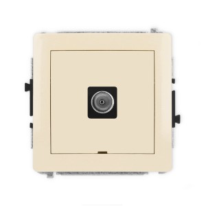 Mechanizm gniazda antenowego pojedynczego TV, bez pola opisowego Karlik DECO beżowy 1DGTVBO-1