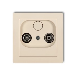 Mechanizm gniazda abonenckiego RTV końcowego w szeregu gniazd przelotowych 6dB Karlik DECO beżowy 1DG6K