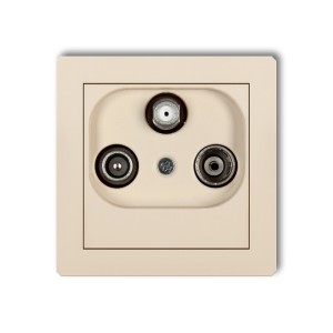 Mechanizm gniazda abonenckiego RTV-SAT końcowego multimedialnego (Internet) Karlik DECO beżowy 1DGM