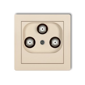 Mechanizm gniazda multimedialnego 3F DATA (UPC) Karlik DECO beżowy 1DGMU