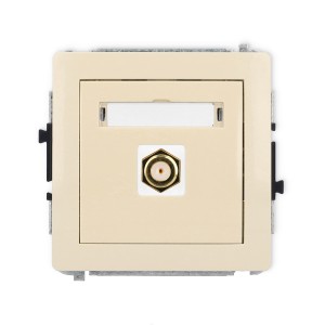Mechanizm gniazda antenowego pojedynczego typu F (SAT) pozłacany Karlik DECO beżowy 1DGF-1.1