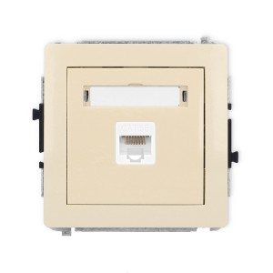 Mechanizm gniazda komputerowego pojedynczego 1xRJ45, kat. 5e, 8-stykowy Karlik DECO beżowy 1DGK-1