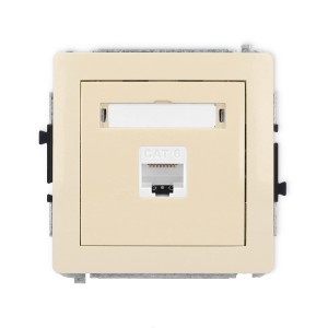 Mechanizm gniazda komputerowego pojedynczego 1xRJ45, kat. 6, 8-stykowy Karlik DECO beżowy 1DGK-3