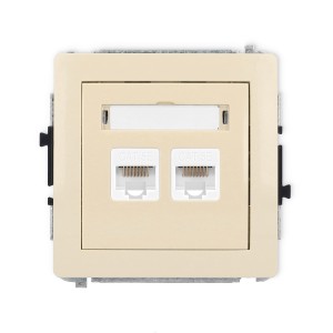 Mechanizm gniazda komputerowego podwójnego 2xRJ45, kat. 5e, 8-stykowy Karlik DECO beżowy 1DGK-2