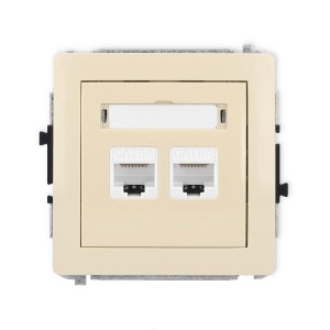 Mechanizm gniazda komputerowego podwójnego 2xRJ45, kat. 6A, 8-stykowy Karlik DECO beżowy 1DGK-8