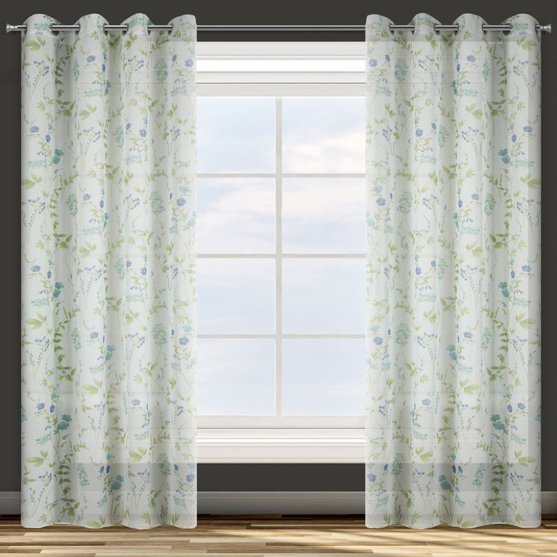 ZASŁONA PRZELOTKI W KWIATY WIOSNA 140X250 CM BIAŁA
