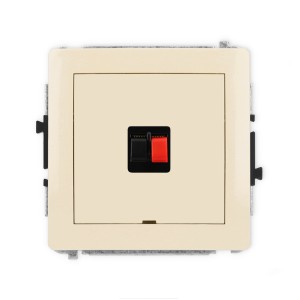 Mechanizm gniazda głośnikowego pojedynczego, bez pola opisowego Karlik DECO beżowy 1DGGBO-1