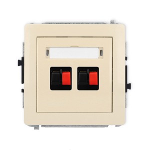 Mechanizm gniazda głośnikowego podwójnego Karlik DECO beżowy 1DGG-2