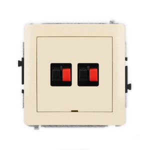 Mechanizm gniazda głośnikowego podwójnego, bez pola opisowego Karlik DECO beżowy 1DGGBO-2