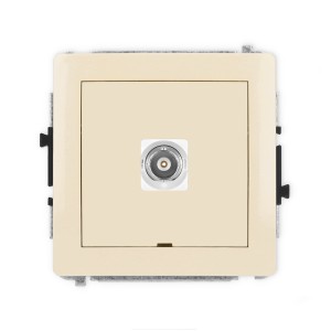 Mechanizm gniazda pojedynczego BNC, bez pola opisowego Karlik DECO beżowy 1DGBNCBO-1