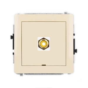 Mechanizm gniazda pojedynczego RCA, bez pola opisowego (typu cinch - żółty, pozłacany) Karlik DECO beżowy 1DGRCABO-1
