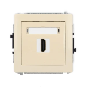 Mechanizm gniazda pojedynczego HDMI 2.1, 8K Karlik DECO beżowy 1DHDMI-5
