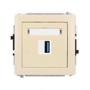 Mechanizm gniazda pojedynczego USB A-A 3.0 Karlik DECO beżowy 1DGUSB-5