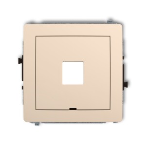 Mechanizm gniazda multimedialnego pojedynczego bez modułu, bez pola opisowego (standard Keystone) Karlik DECO beżowy 1DGMBO-1P