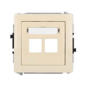 Mechanizm gniazda multimedialnego podwójnego bez modułu (standard Keystone) Karlik DECO beżowy 1DGM-2P