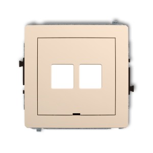 Mechanizm gniazda multimedialnego podwójnego bez modułu, bez pola opisowego (standard Keystone) Karlik DECO beżowy 1DGMBO-2P