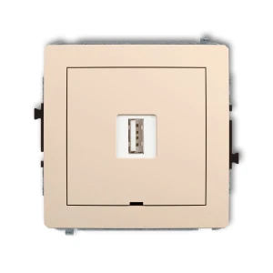 Mechanizm ładowarki USB pojedynczej USB A, 5W max., 5V, 1A, bez pola opisowego Karlik DECO beżowy 1DCUSBBO-1