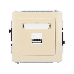Mechanizm ładowarki USB pojedynczej USB A, 10W max., 5V, 2A Karlik DECO beżowy 1DCUSB-3