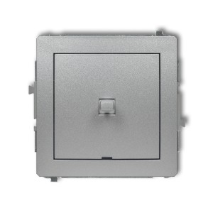Mechanizm łącznika zwiernego, jednobiegunowego w stylu amerykańskim (jeden klawisz, bez piktogramu) Karlik DECO srebrny metalik 7DWPUS-4.1