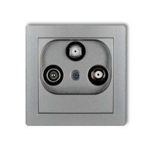Mechanizm gniazda abonenckiego 2 wyjścia SAT + TV Karlik DECO srebrny metalik 7DGSN