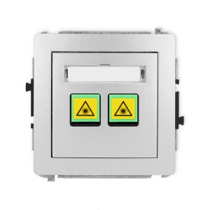 Mechanizm gniazda światłowodowego/optycznego podwójnego Karlik DECO srebrny metalik 7DGOP-2