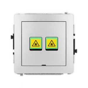 Mechanizm gniazda światłowodowego/optycznego podwójnego, bez pola opisowego Karlik DECO srebrny metalik 7DGOPBO-2