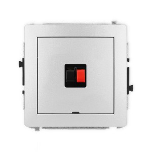 Mechanizm gniazda głośnikowego pojedynczego, bez pola opisowego Karlik DECO srebrny metalik 7DGGBO-1