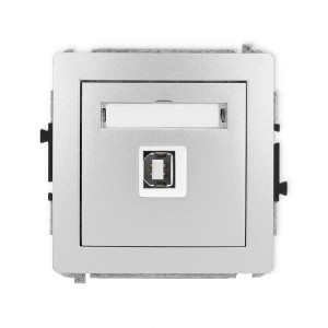 Mechanizm gniazda pojedynczego USB A-B 2.0 Karlik DECO srebrny metalik 7DGUSB-3