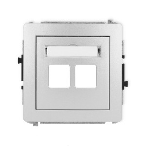 Mechanizm gniazda multimedialnego podwójnego bez modułu (standard Keystone) Karlik DECO srebrny metalik 7DGM-2P