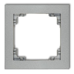 Ramka uniwersalna pojedyncza z tworzywa Karlik DECO srebrny metalik 7DR-1