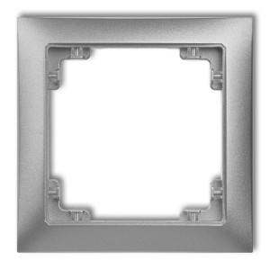 Ramka uniwersalna pojedyncza z tworzywa DECO Soft Karlik DECO srebrny metalik 7DRSO-1